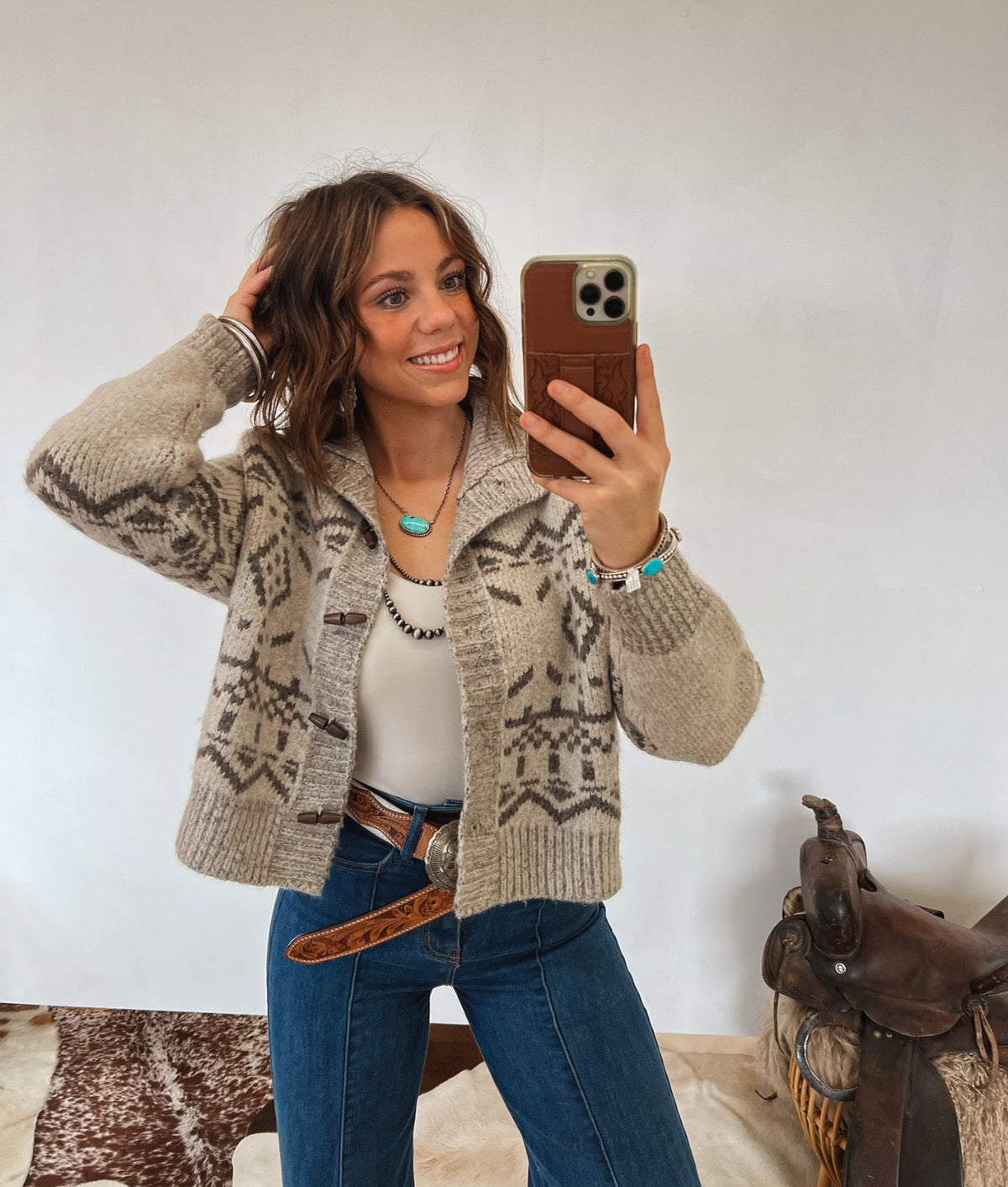 Mountain Mock Neck Sweater Cardigan