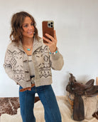 Mountain Mock Neck Sweater Cardigan