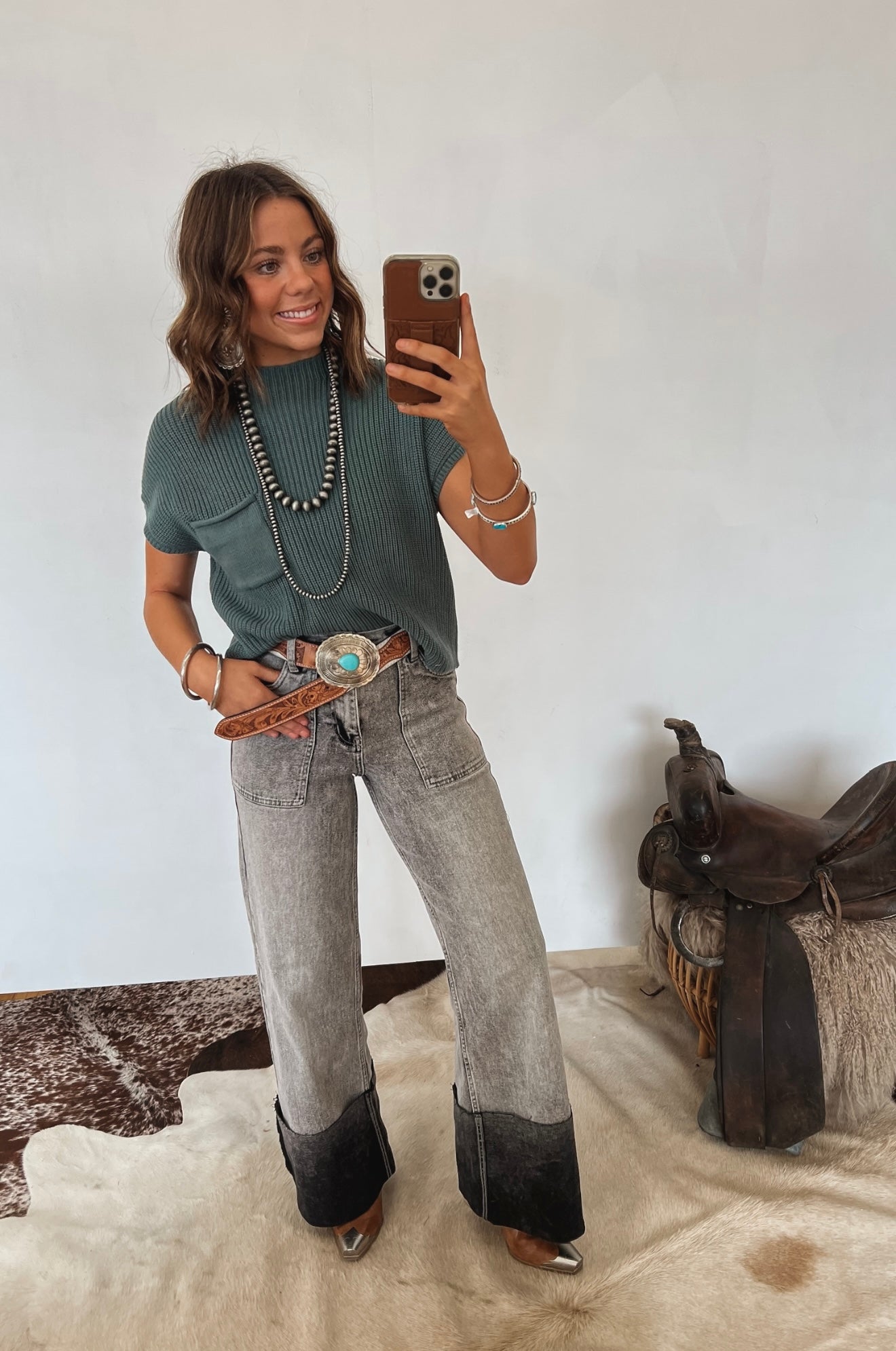 Lasso Knit Sweater Vest (Ash Jade) Tops - Sweaters