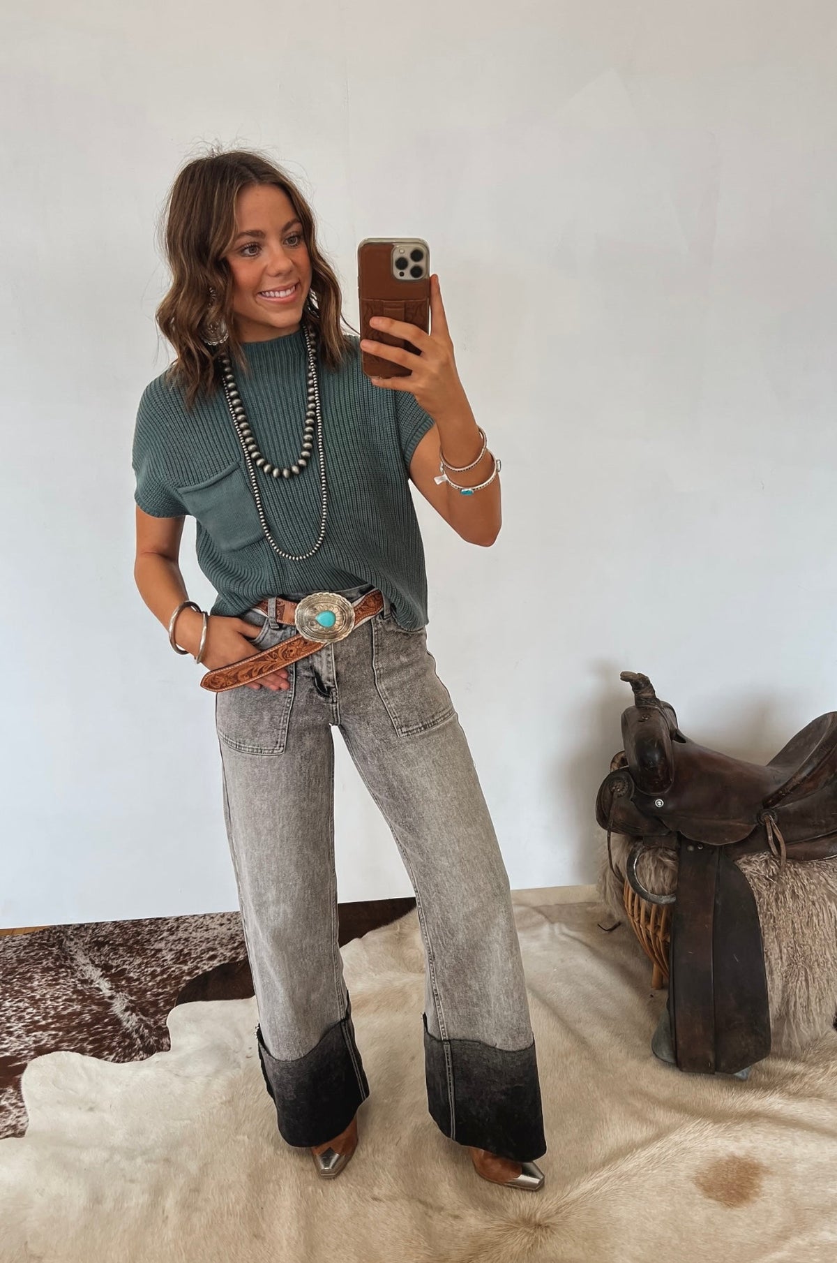 Lasso Knit Sweater Vest (Ash Jade) Tops - Sweaters