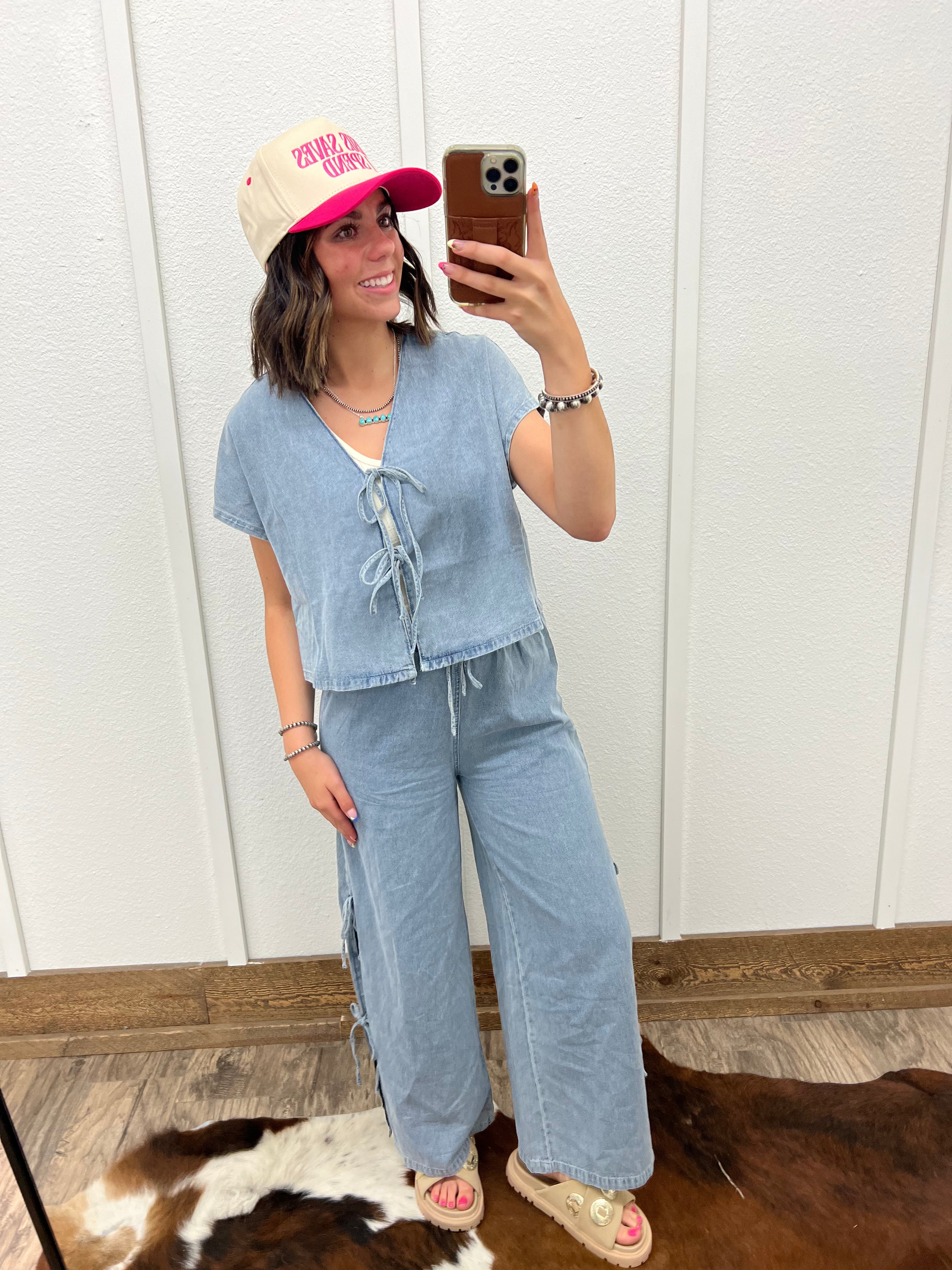 Denim Darlin Bow Set