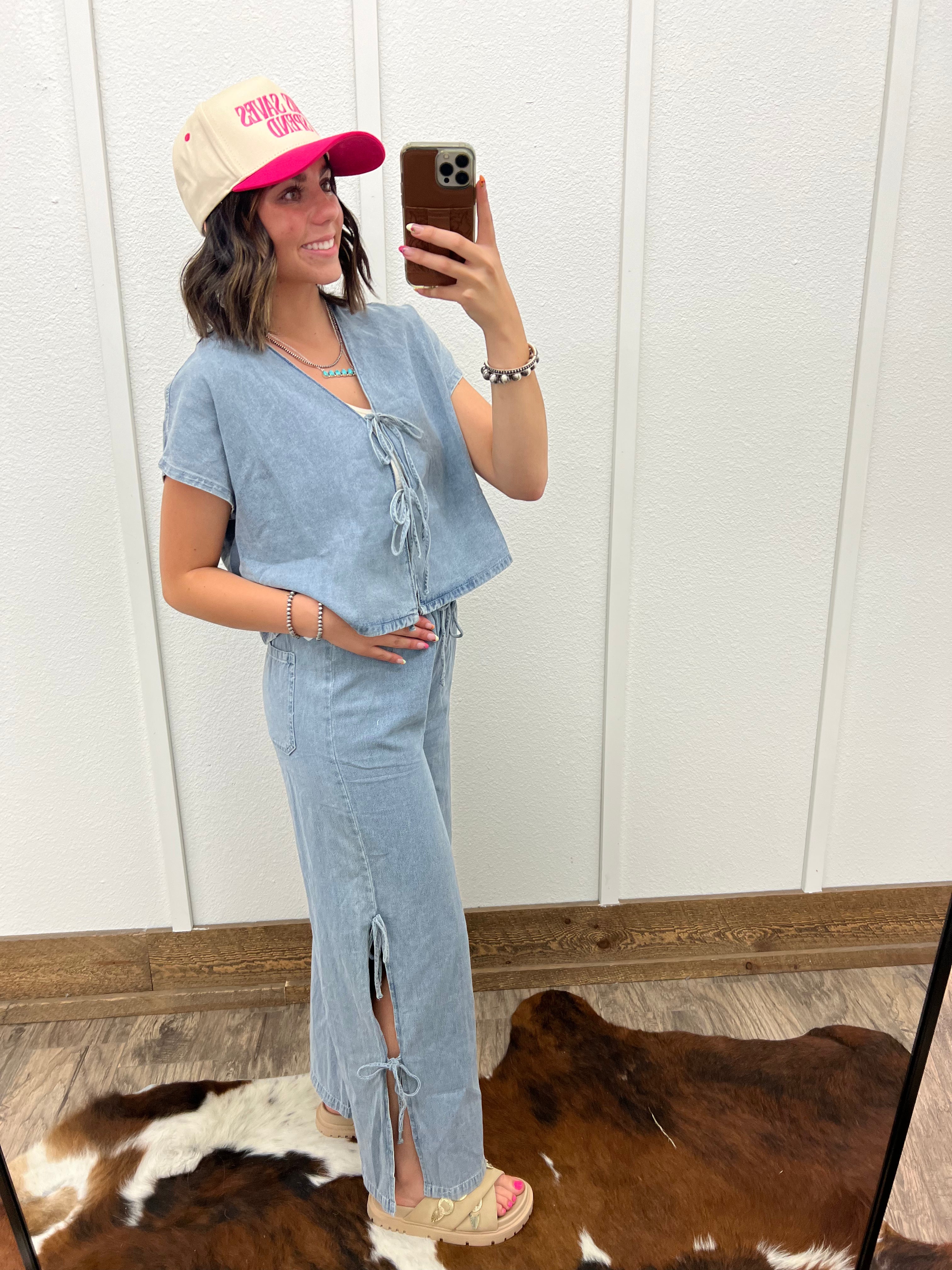 Denim Darlin Bow Set