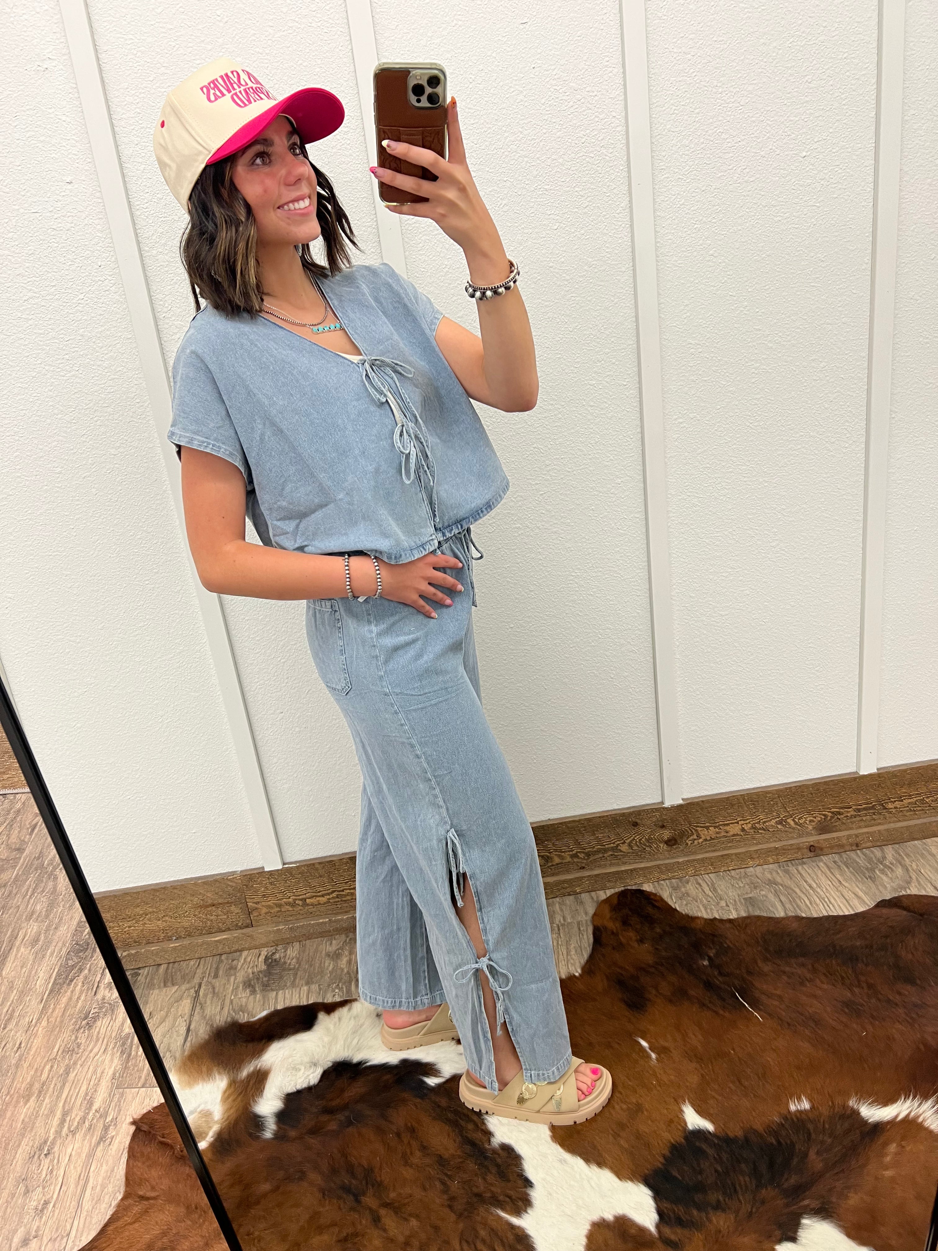 Denim Darlin Bow Set