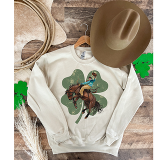 Clover Cowboy Tee or Sweatshirt (Adult) (Taupe)