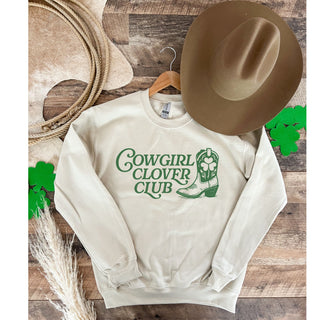 Cowgirl Clover Club Cowboy Tee or Sweatshirt (Adult) (Cream)