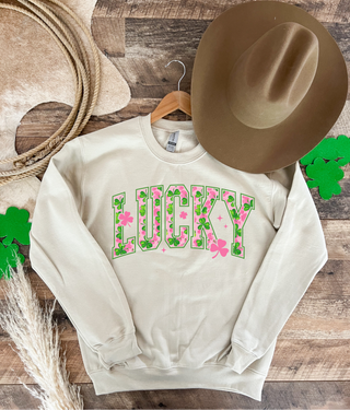 Lucky Tee or Sweatshirt (Adult) (Cream)