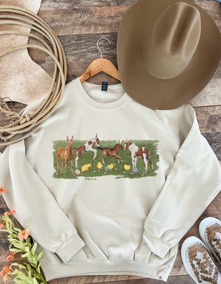 Spring Ponies Ester Tee Or Sweatshirt(cream)