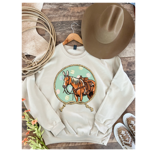 Easter Horse  Design Tee Or Sweatshirt(Cream)Adult