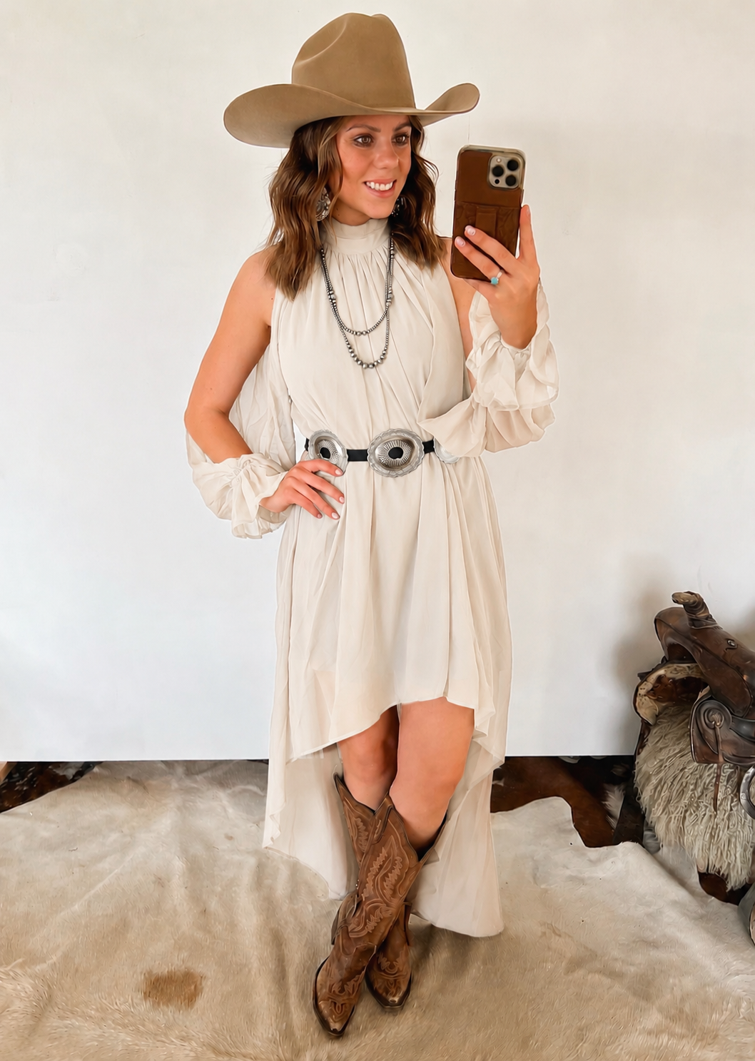 cream flowy dress Aylani Lace Cutout Maxi Dress • Shop American Threads Boutique White / L