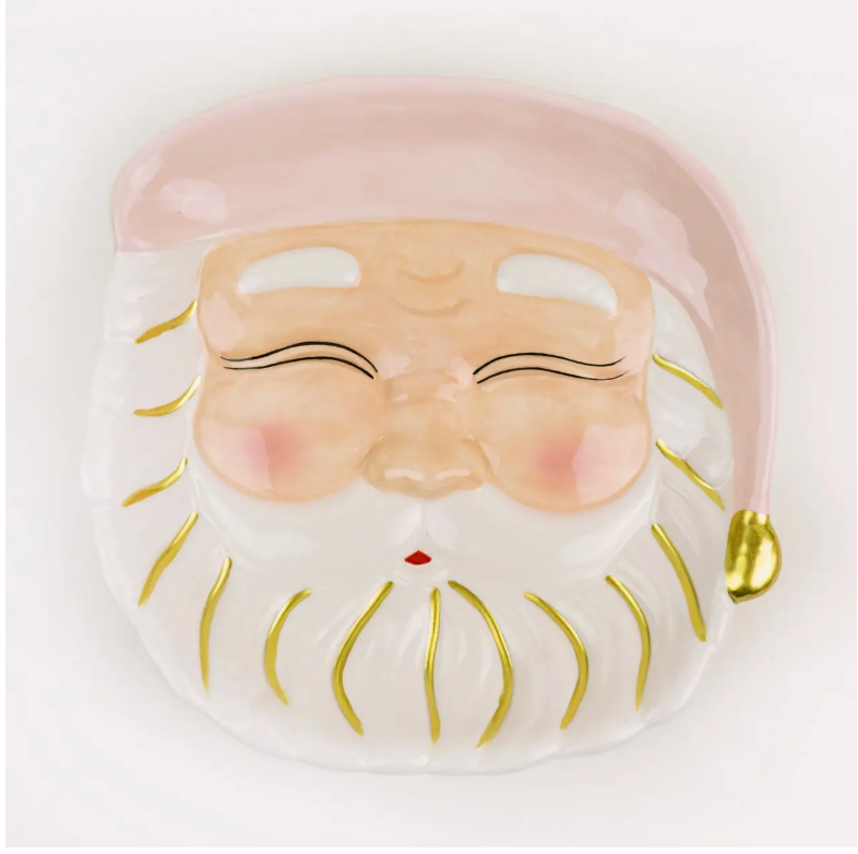 Christmas Cheer Santa Plate (Pink)