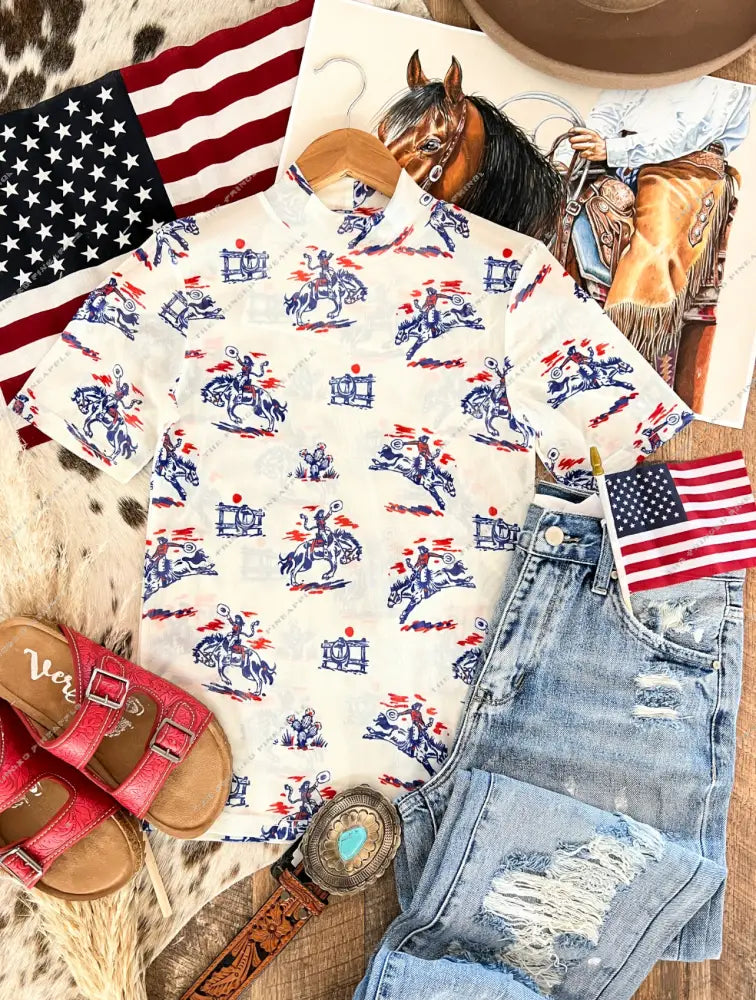 American Cowgirl Mesh Top