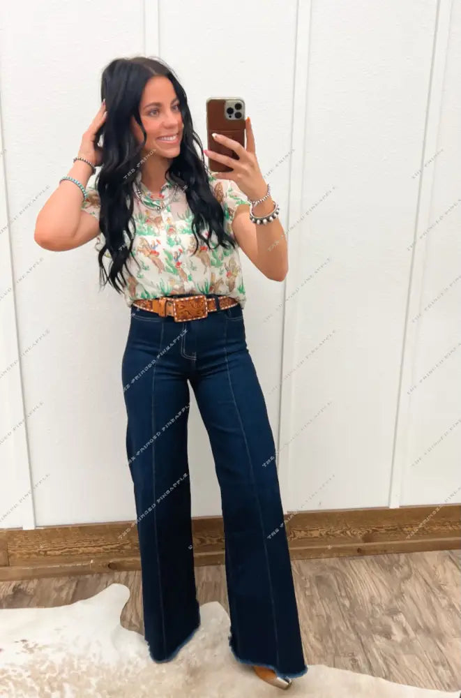 Cactus Cowgirl Sheer Top