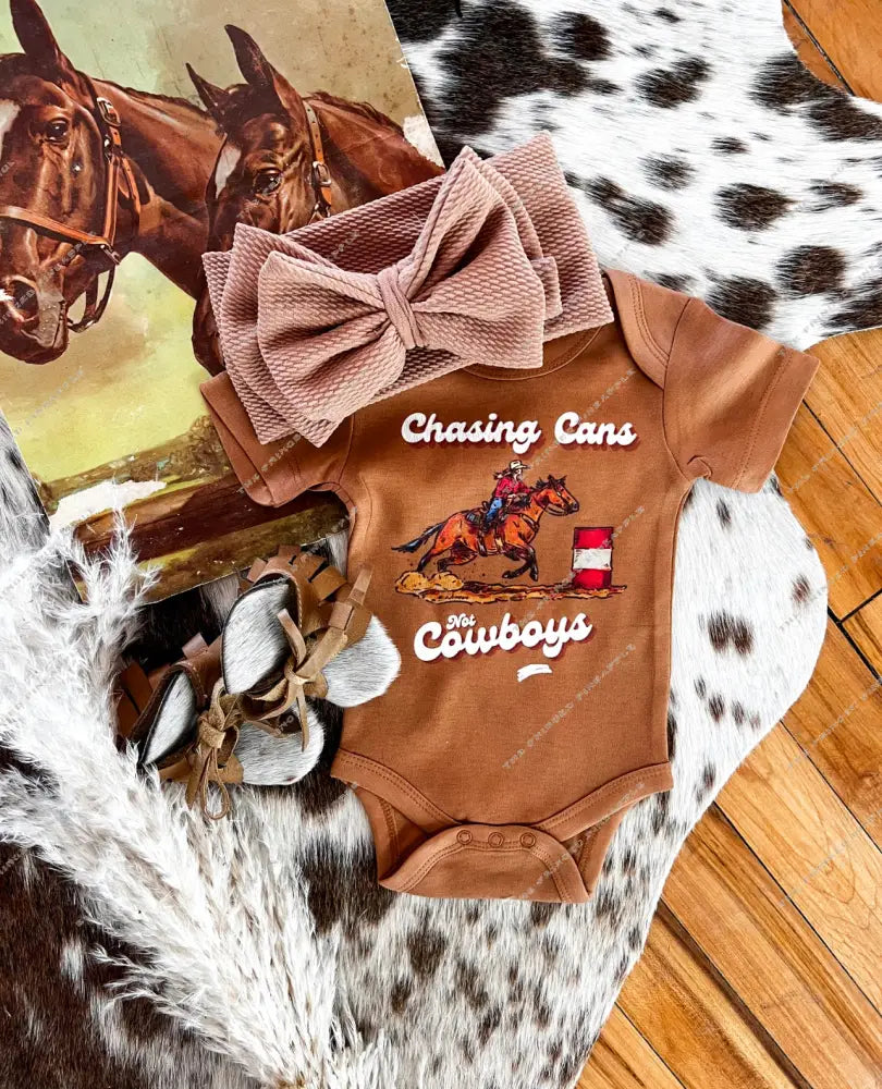 Chase Cans Not Cowboys Onesie (little kid)(ginger)