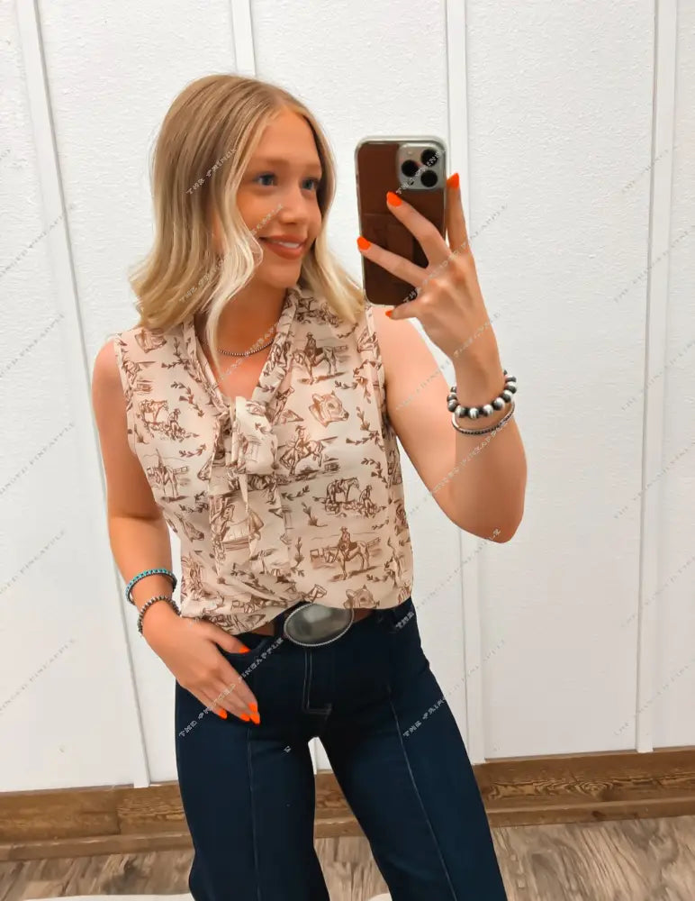 Chic Cowdays Front Tie Tank