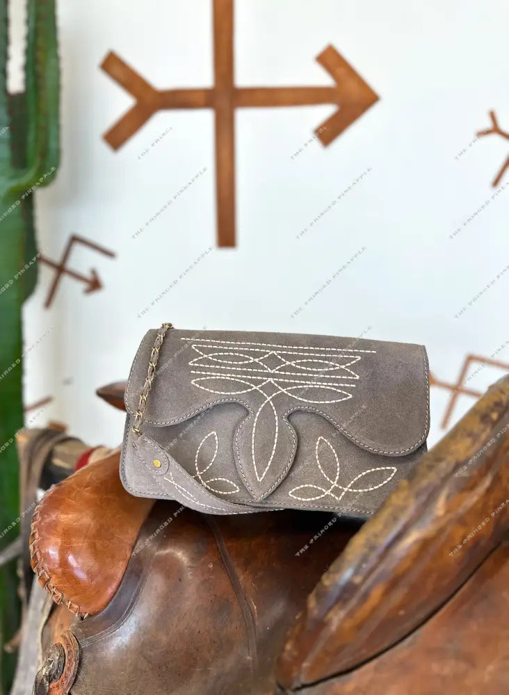 Chic Cowgirl Bootstitch Purse (Grey)