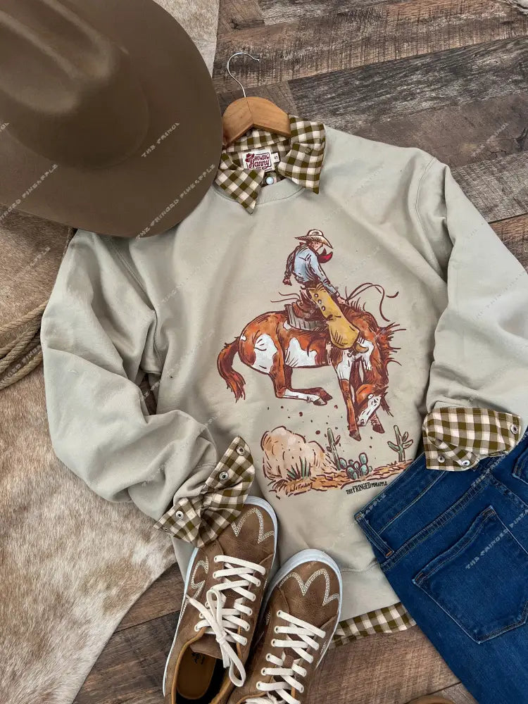 Cody Rank Paint Sweatshirt (Adult)(Taupe)