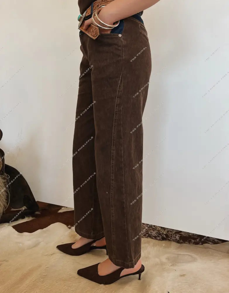 Contrast Saddle Brown Denim (3289)