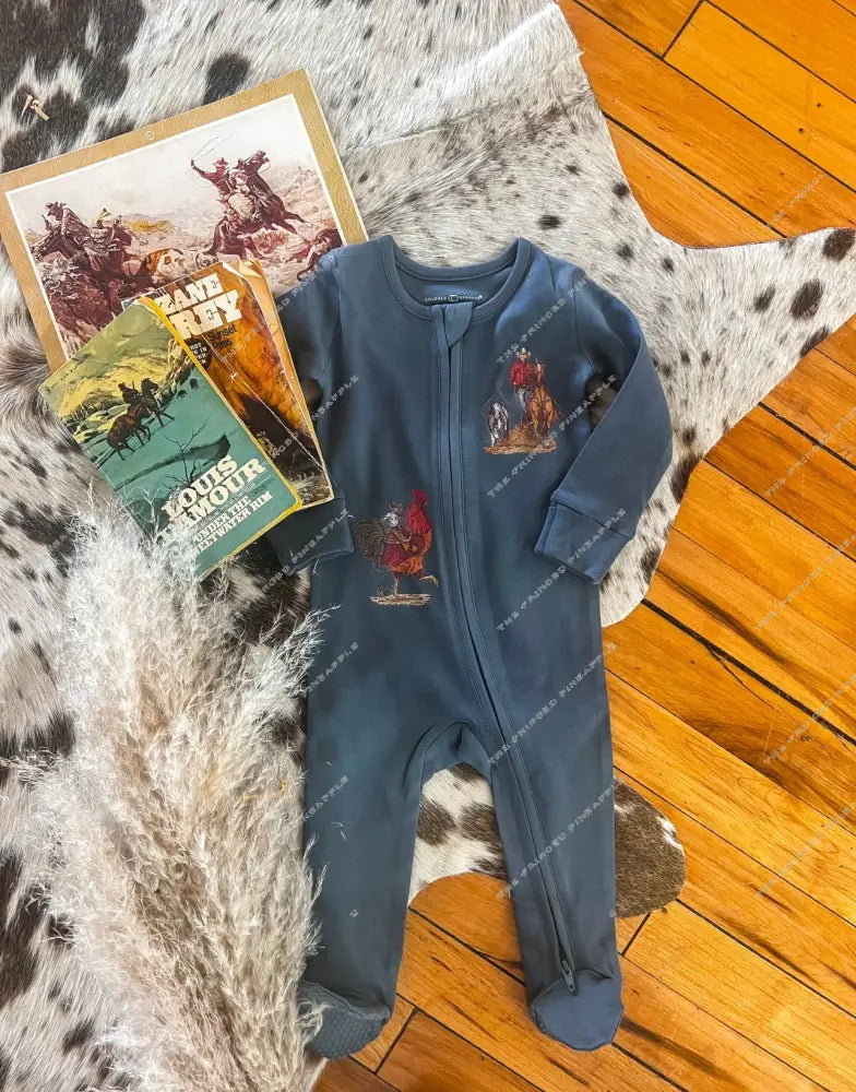 Cowboy Way Zipper Jammie(navy)(FRINGED EXCLUSIVE)