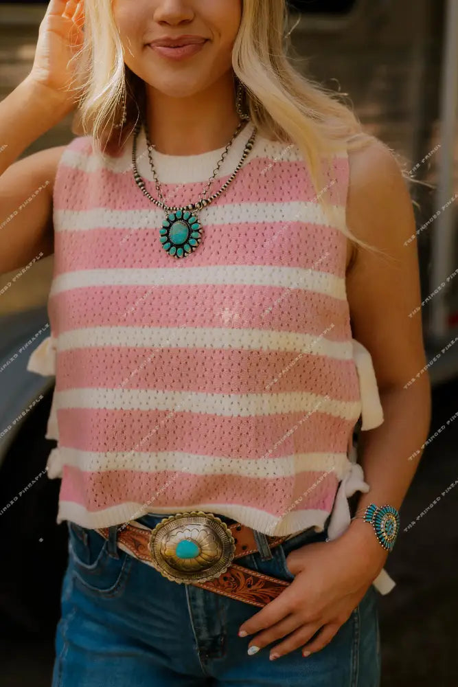 Cowgirl Barbie Striped Top