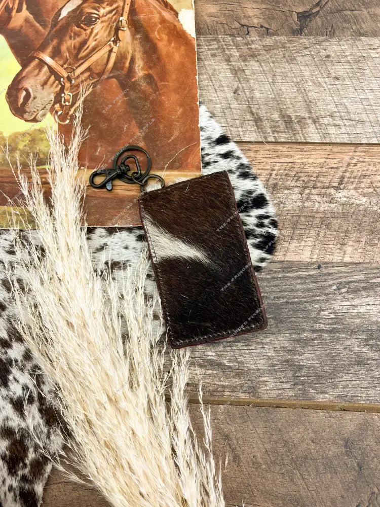 Cowhide Wallet Keychain