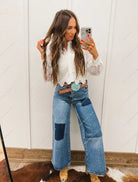 Darlin Western Lace Button Down Blouse