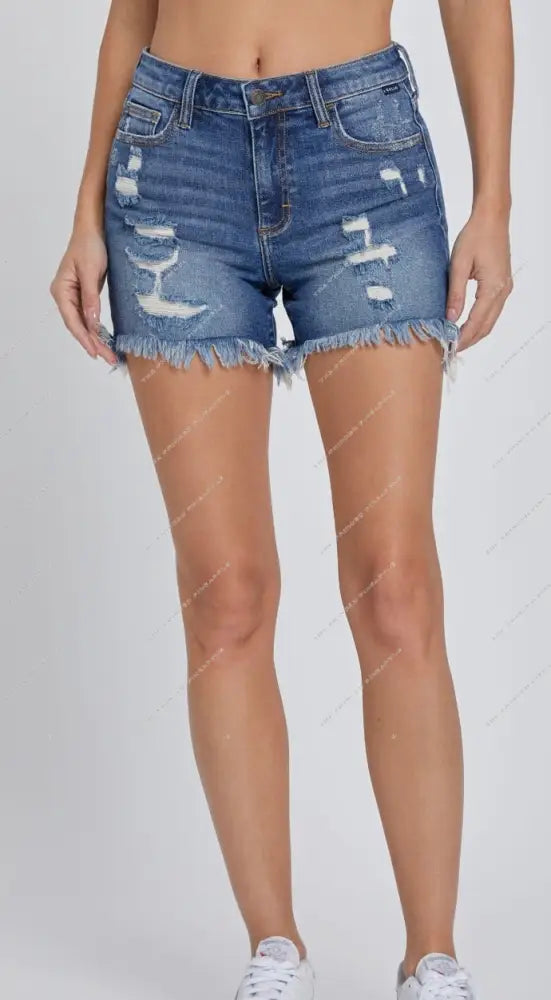 Denim Fray Babe Shorts(DKD)