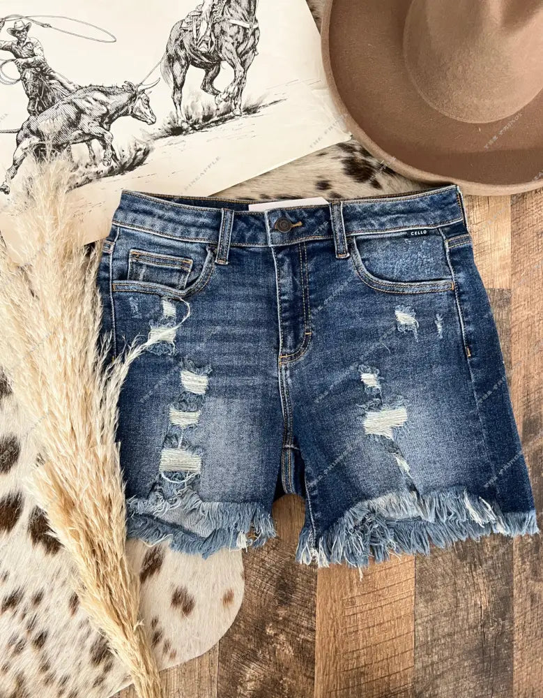 Denim Fray Babe Shorts(DKD)
