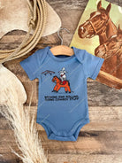 Doing Cowboy Stuff- Western Graphic Onesie (Infant)(Blue)
