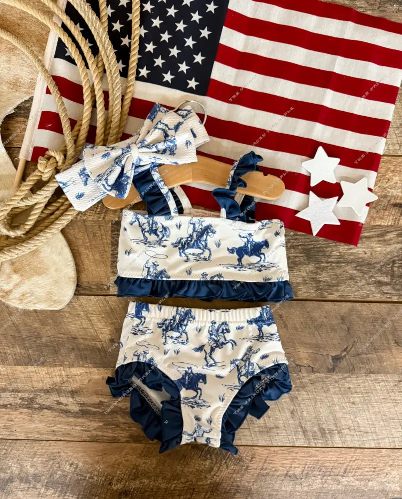 Dreamin’ Blue Sunset Ruffle Swimsuit