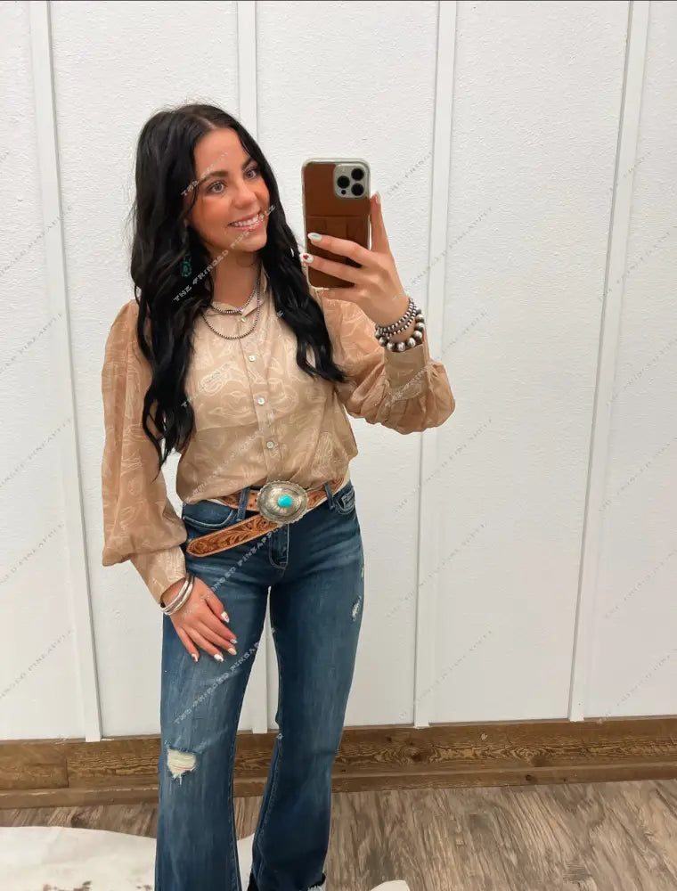 Dusty Trails Sheer Blouse