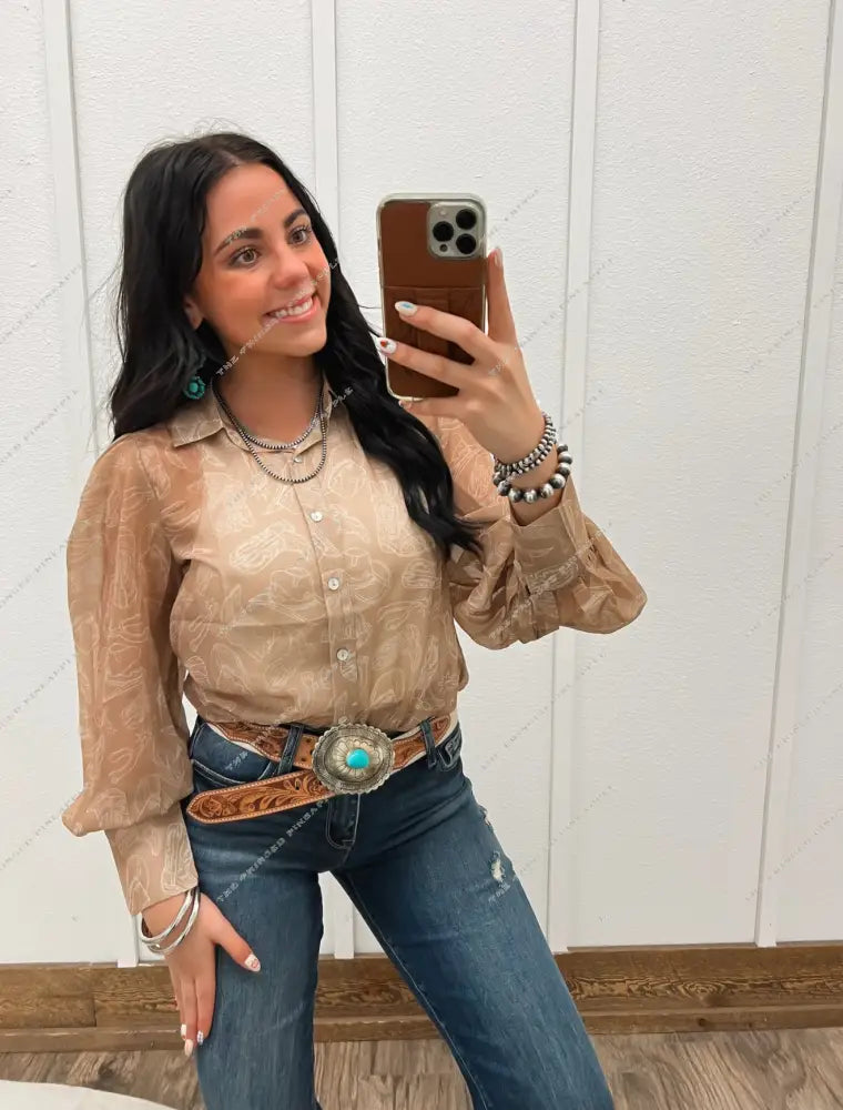 Dusty Trails Sheer Blouse