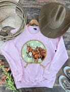 Easter Horse Design Tee Or Sweatshirt(Pink)Adult