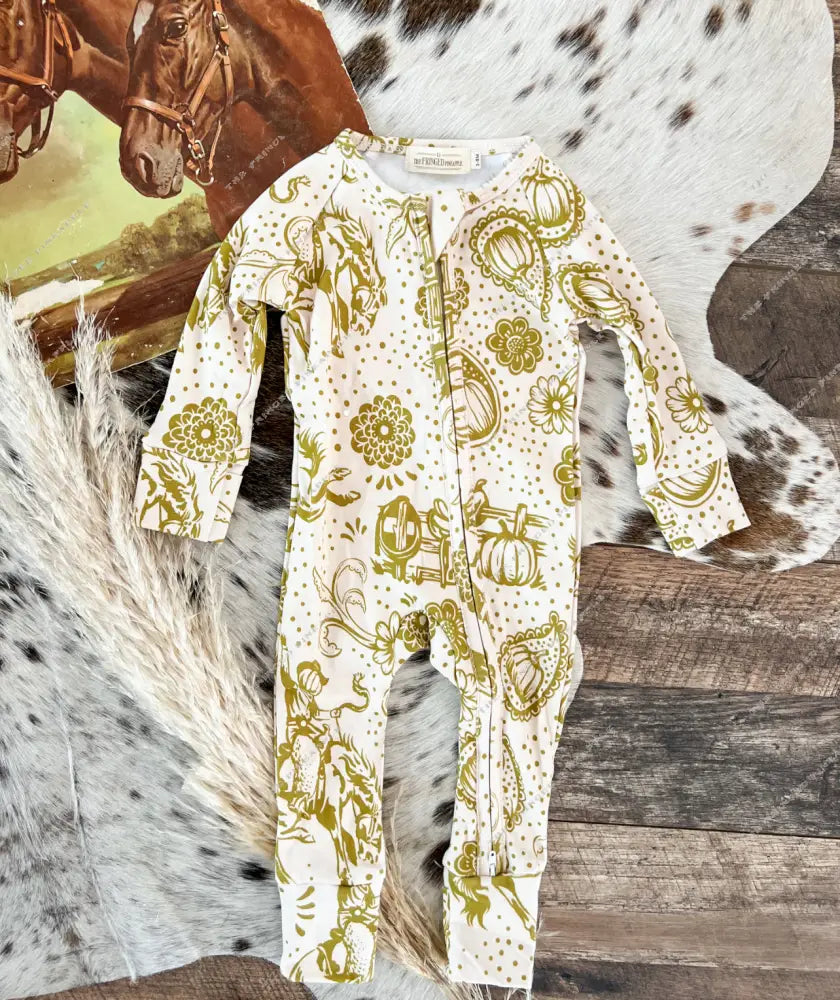 Fall Paisley Cowboy Western Jammies 2t