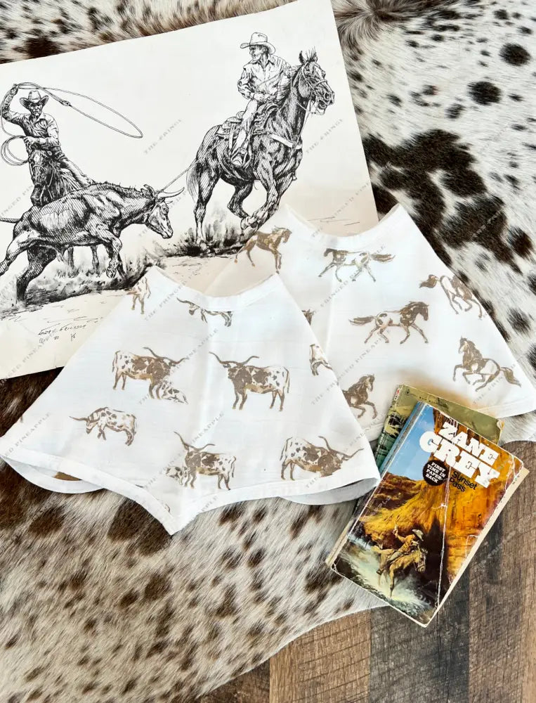 Forever Cowboys Heart Bibs Set