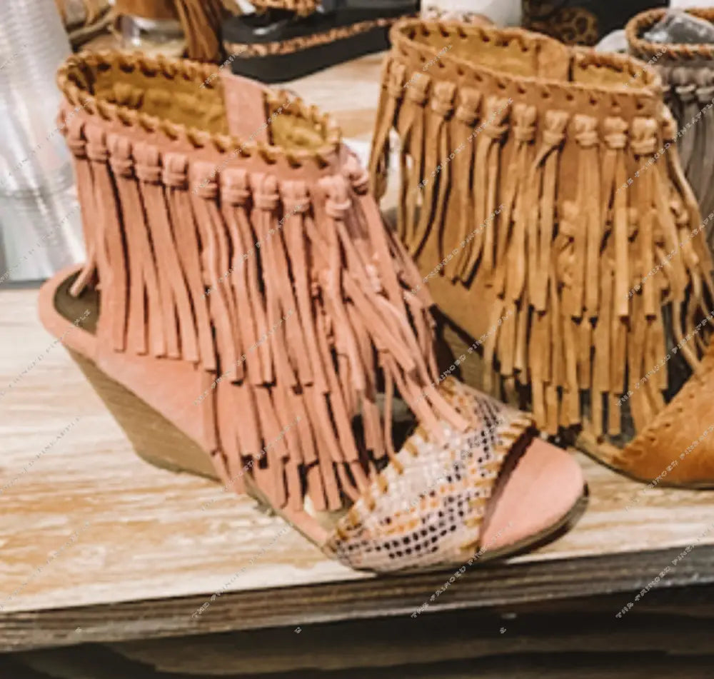 Fringe For Life Heel (blush) 6.5