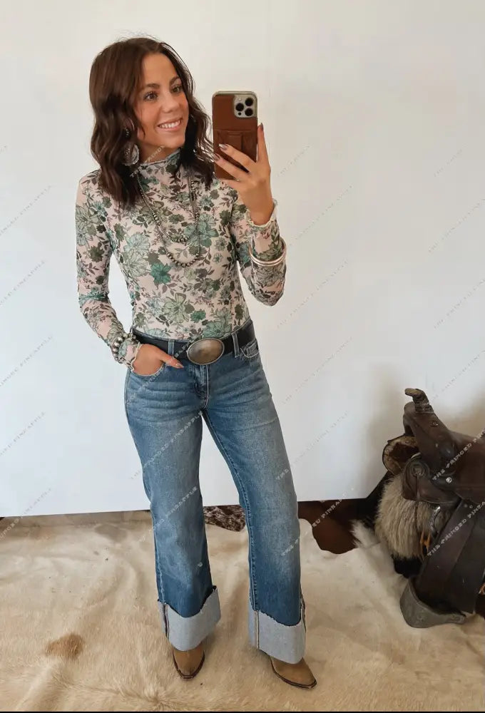 Garden Floral Mesh Top