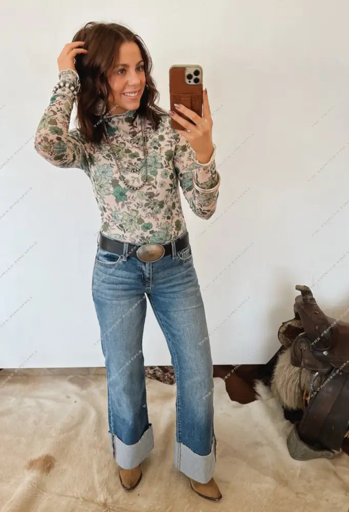 Garden Floral Mesh Top