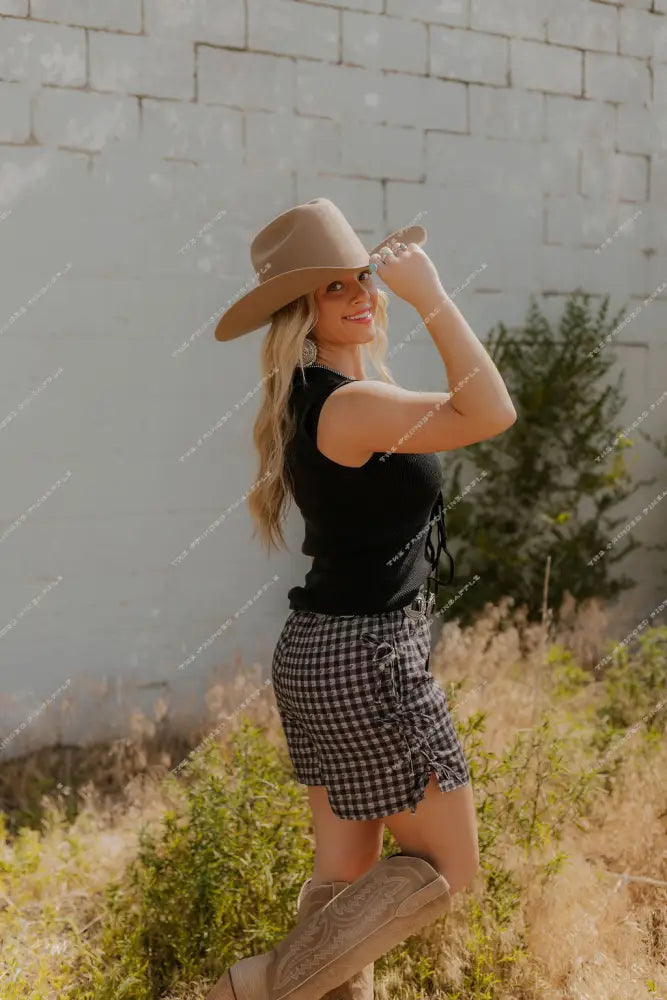 Gingham Giddy On Up Shorts