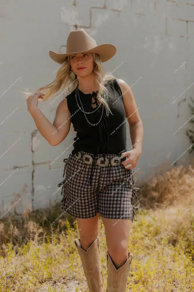 Gingham Giddy On Up Shorts