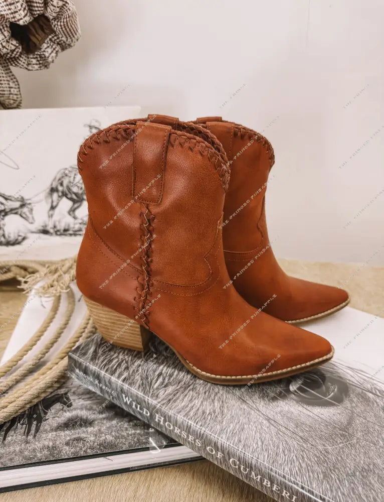 Gone Country Western Bootie (Cognac)