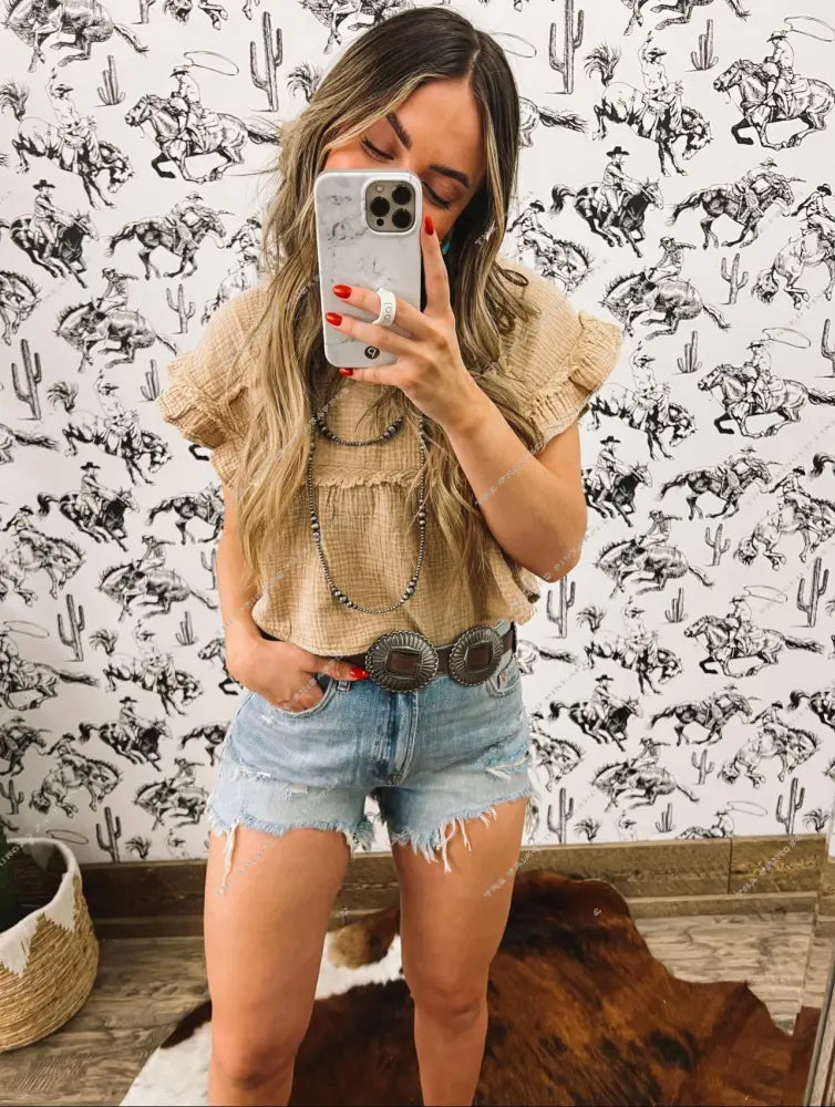 High Rise Distressed Legend Shorts(80157)