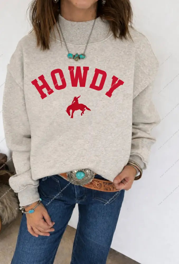 Howdy Bronc Western Oversized Sweatshirt
