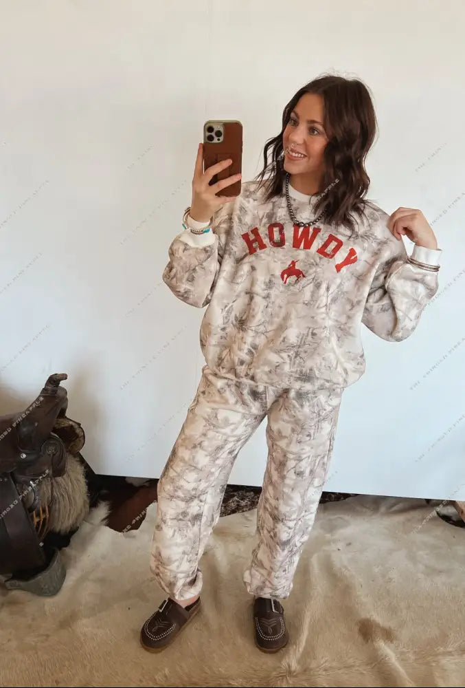 Howdy Western Jogger Set (Light Camo)