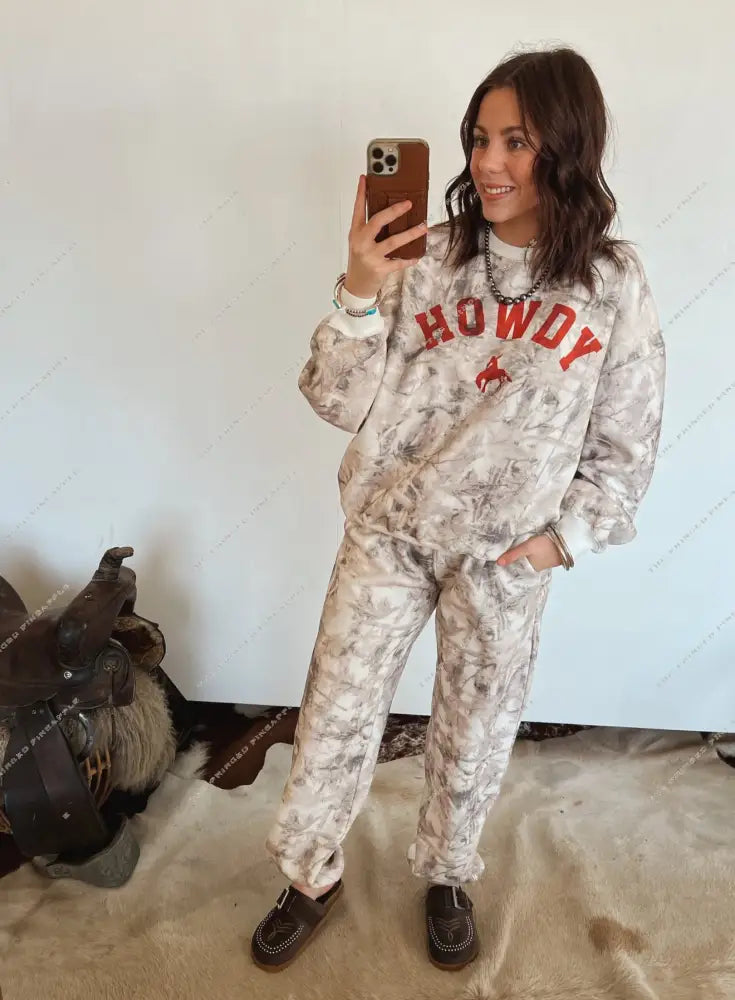Howdy Western Jogger Set (Light Camo)