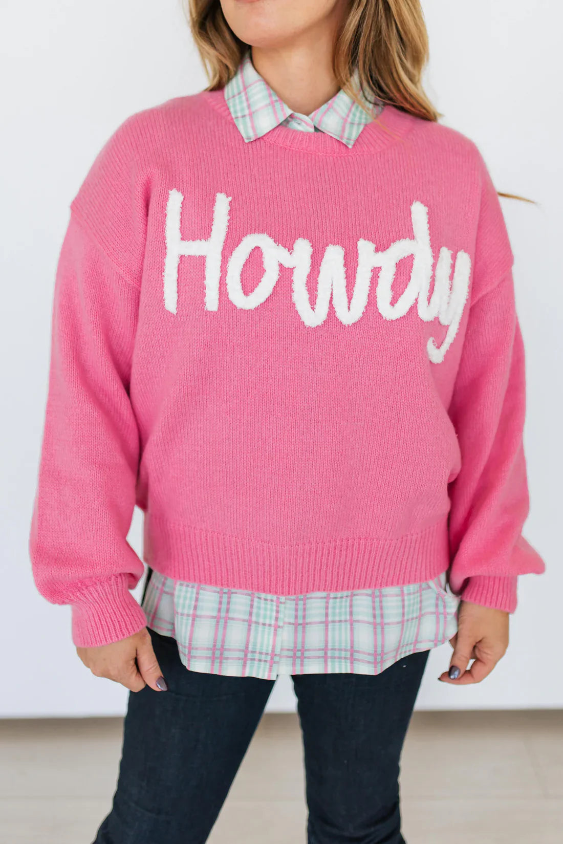 Howdy Cozy Sweater (Pink)