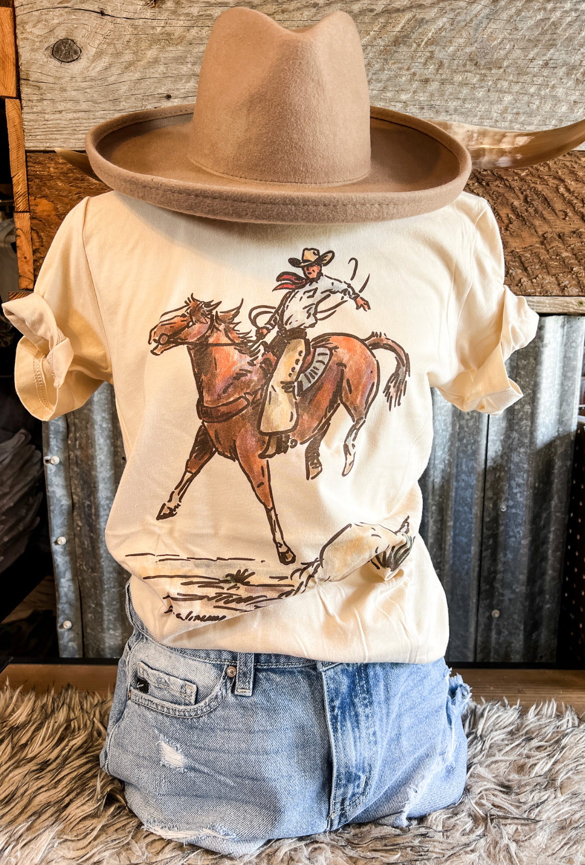 Cody Horse S/S Tee(Adult)(Cream)