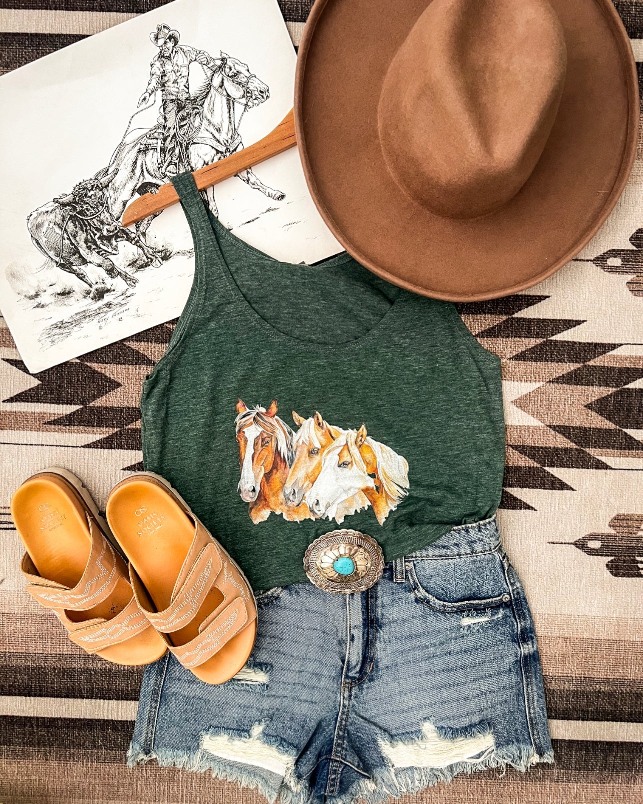 Three Is A Charm Tank (Pine)