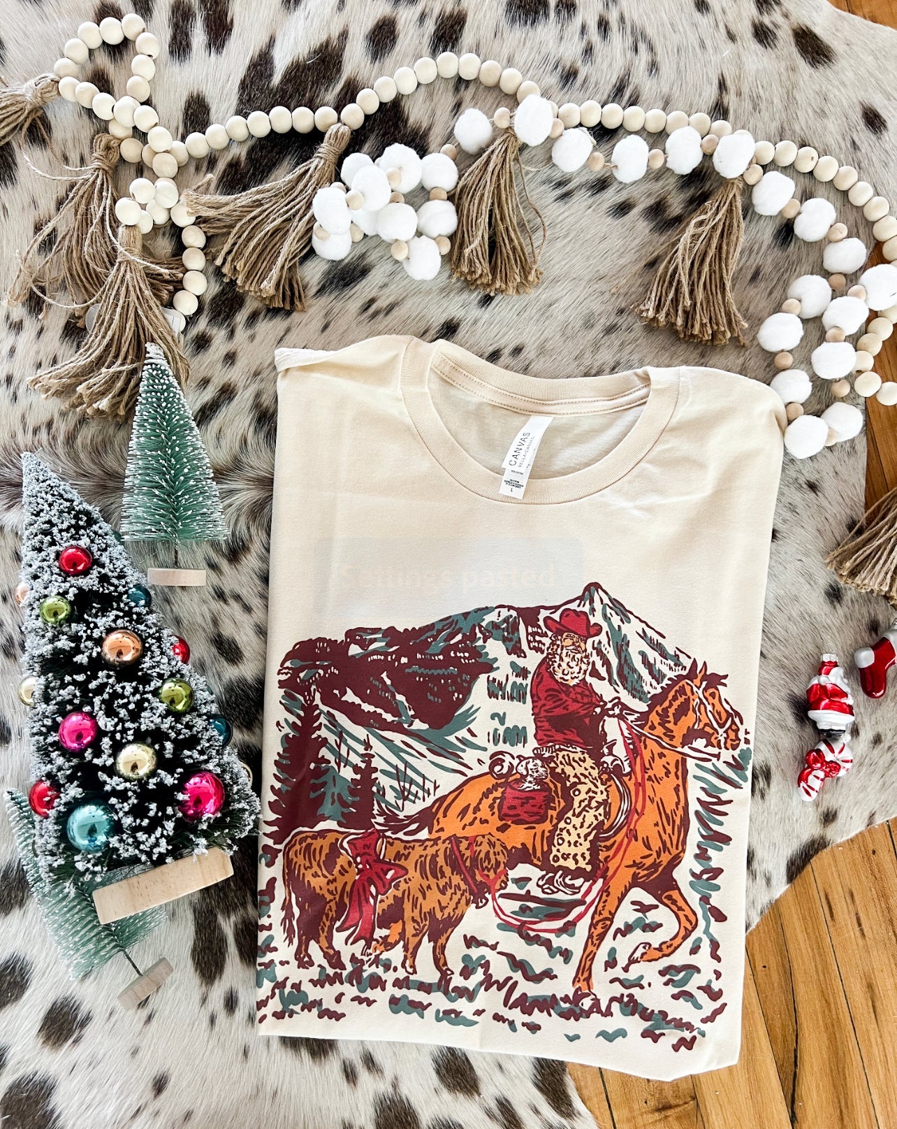 Cowboy Highland Gift Design (Youth Onesie/Tee)(cream)