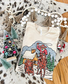 Santa Ranchin Christmas Design Tee or Sweatshirt (cream) (Adult)