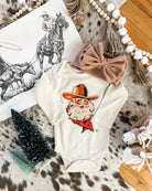 Cowboy Santa Longsleeve Onesie(little kid)(natural)